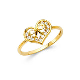 14K Yellow Gold CZ Fancy Ring