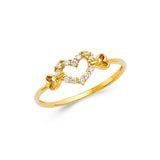 14K Yellow Gold CZ Fancy Ring