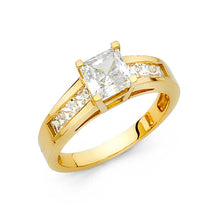Load image into Gallery viewer, 14K Yellow Gold Polished Clear CZ Engagement Ring