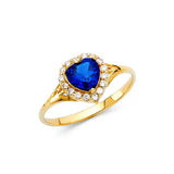 14K Yellow Gold Ladies Fancy CZ Ring