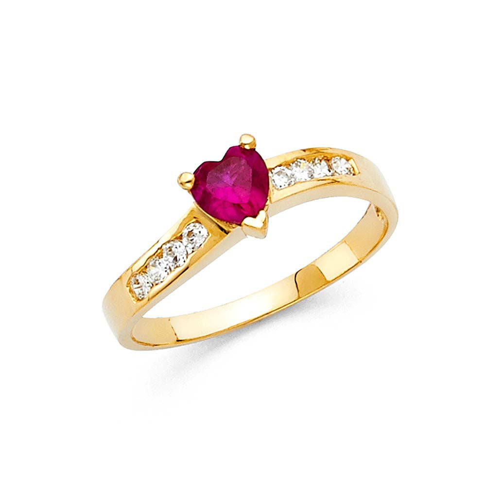 14K Yellow Gold Ladies Fancy CZ Ring