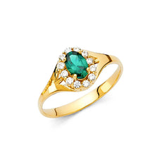 Load image into Gallery viewer, 14K Yellow Gold Ladies Fancy CZ Ring