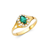 14K Yellow Gold Ladies Fancy CZ Ring