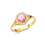 14K Yellow Gold Ladies Fancy CZ Ring