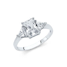 Load image into Gallery viewer, 14K White Gold Polished Clear CZ Engagement Ring