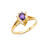 14K Yellow Gold Ladies Fancy CZ Ring