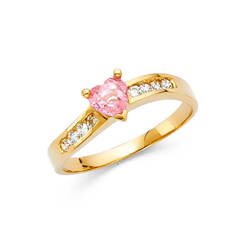 14K Yellow Gold Ladies Fancy CZ Ring