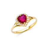 14K Yellow Gold Ladies Fancy CZ Ring