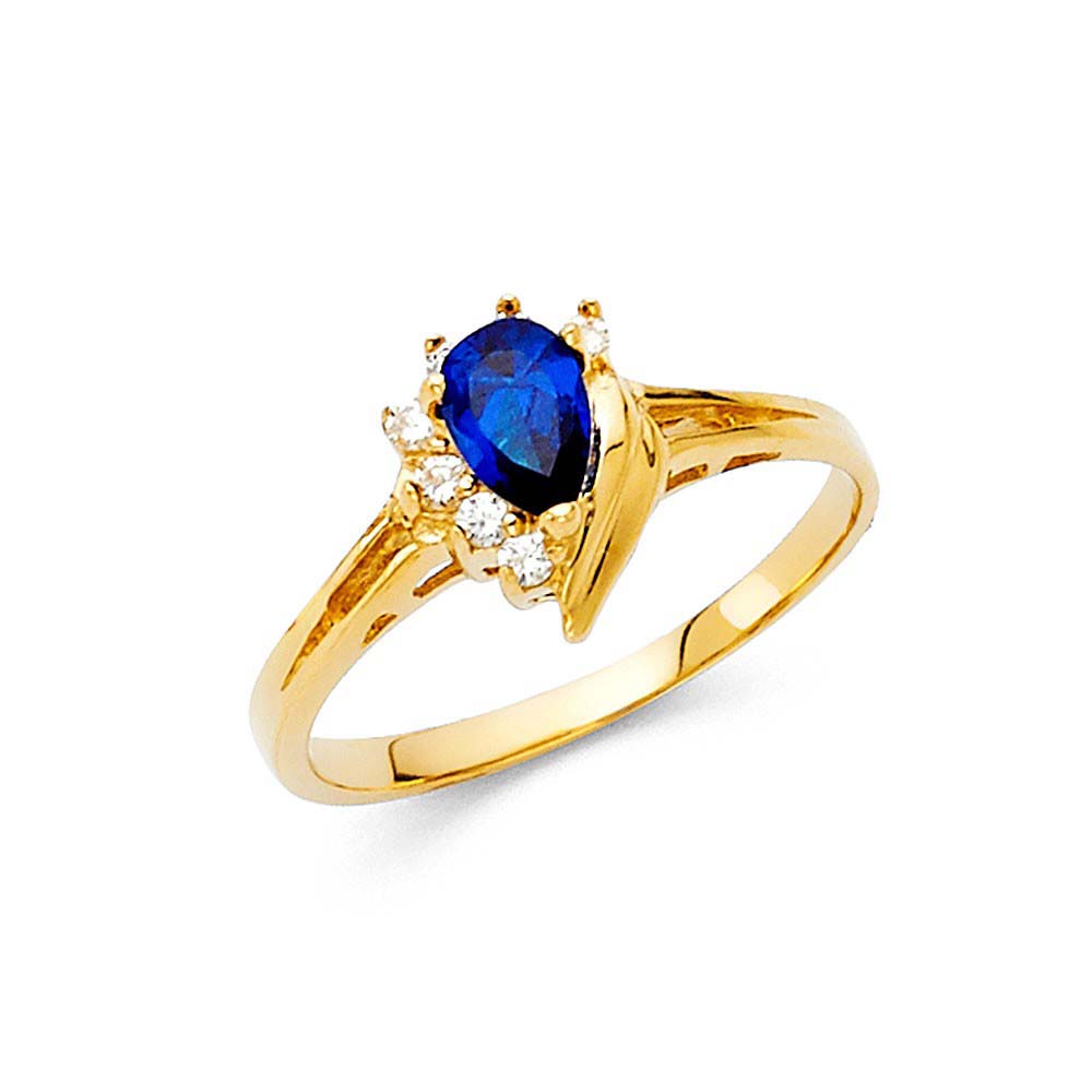 14K Yellow Gold Ladies Fancy CZ Ring