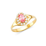 14K Yellow Gold Ladies Fancy CZ Ring