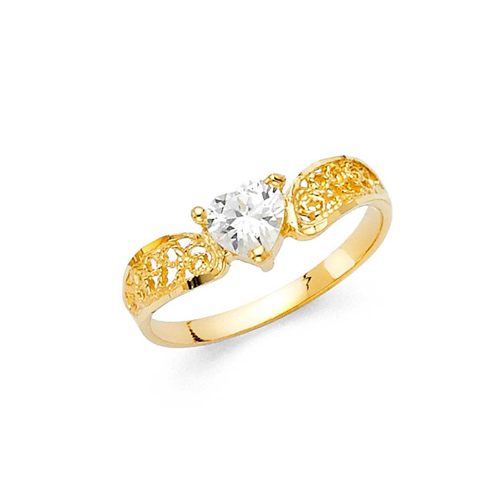 14K Yellow Gold Ladies Fancy CZ Ring