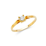 14K Yellow Gold Ladies Fancy CZ Ring