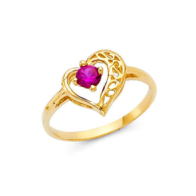 14K Yellow Gold Ladies Fancy CZ Ring