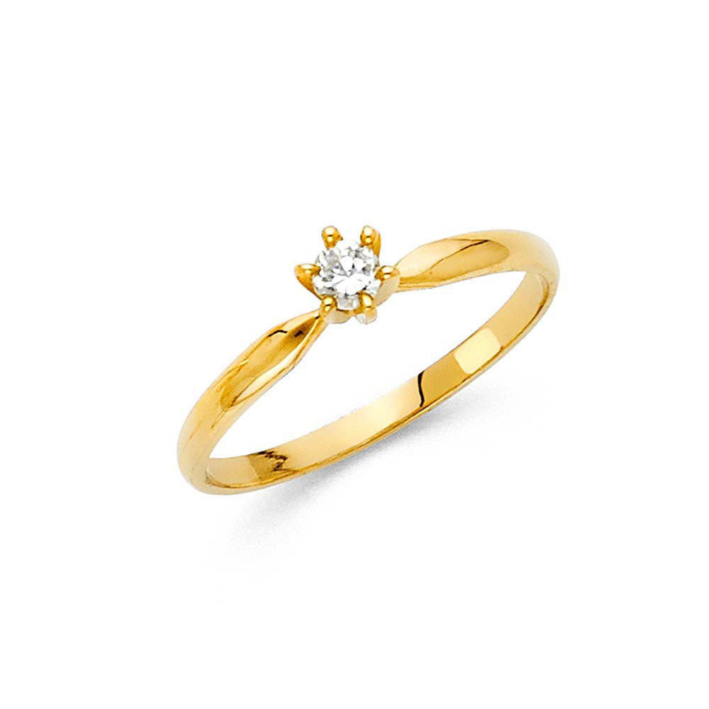 14K Yellow Gold Ladies Fancy CZ Ring