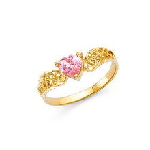 Load image into Gallery viewer, 14K Yellow Gold Ladies Fancy CZ Ring