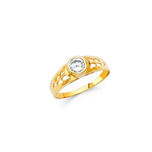 Load image into Gallery viewer, 14K Yellow Gold APR Birth Stone Clear CZ Babies Ring - silverdepot