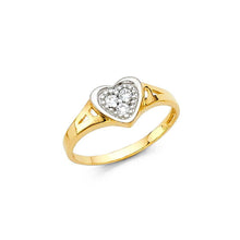 Load image into Gallery viewer, 14K Yellow Gold 7mm CZ Babies Heart Shape Ring - silverdepot
