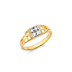 14K Yellow Gold 5mm CZ Babies Ring