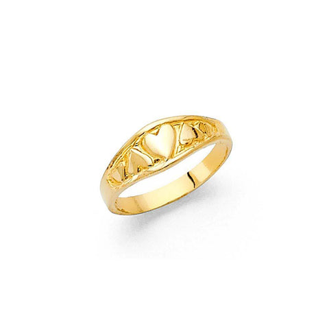 14K Yellow Gold 5mm CZ Heart Shape Babies Ring