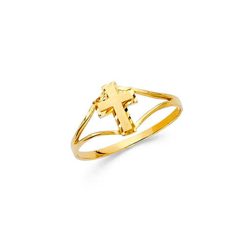 14K Yellow Gold 7mm CZ Babies Ring
