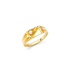 14K Yellow BABY CZ Ring 0.8grams