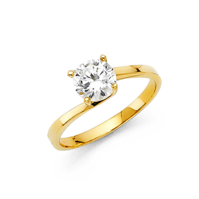 14K Yellow CZ Engagement Ring