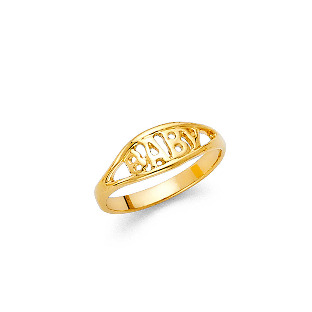 14K Yellow BABY CZ Ring 0.9grams