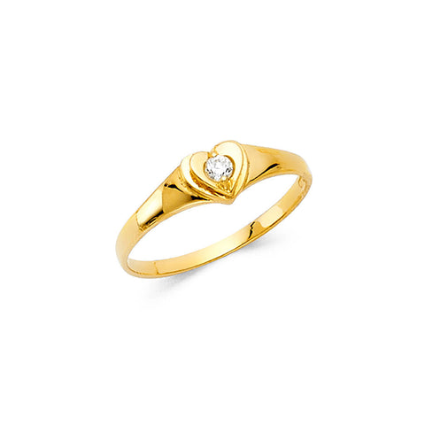 14K Yellow BABY CZ Ring 0.7grams