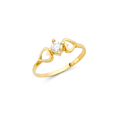 14K Yellow BABY CZ Ring 0.7grams