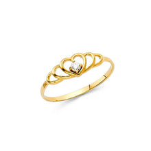 Load image into Gallery viewer, 14K Yellow Gold 5mm CZ Heart Shape Babies Ring - silverdepot
