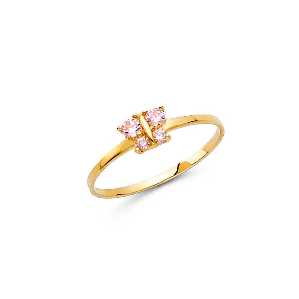 Cheapest 14ky Cz Butterfly Babies Ring