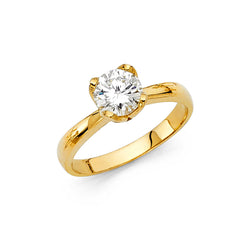 14K Yellow CZ Engagement Ring