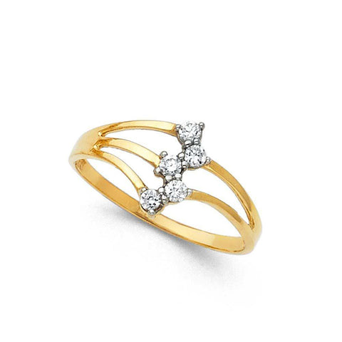 14K Yellow Gold 10mm Clear CZ Semanario Ring