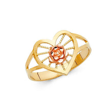 Load image into Gallery viewer, 14K Two Tone 12mm Assorted Fancy Flower Ring - silverdepot