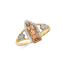 Load image into Gallery viewer, 14K Tri Color 13mm Guadalupe Religious Ring - silverdepot
