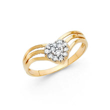 Load image into Gallery viewer, 14K Yellow Gold 7mm Clear CZ Fancy Heart Ring - silverdepot