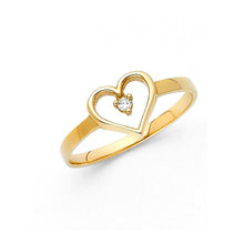 Load image into Gallery viewer, 14K Yellow Gold 8mm Clear CZ Assorted Heart Ring - silverdepot