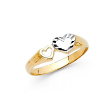 Load image into Gallery viewer, 14K Two Tone 6mm Assorted Fancy Heart Ring - silverdepot