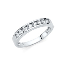 Load image into Gallery viewer, 14K White Gold 3mm Clear CZ Ladies Wedding Band
