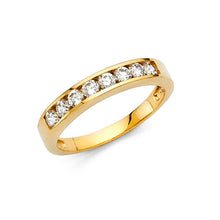 Load image into Gallery viewer, 14K Yellow Gold 3mm Clear CZ Ladies Wedding Band