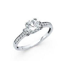 Load image into Gallery viewer, 14K White Gold 2.5mm Round CZ Engagement Ring