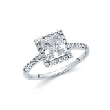 14K White Gold 2.5mm Round CZ Engagement Ring