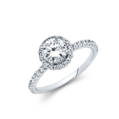 14K White Gold 1.5mm Round CZ Engagement Ring