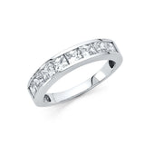 14K White Gold 3.5mm Clear CZ Ladies Wedding Band