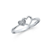 14K White Gold 6mm Clear CZ Fancy Ring