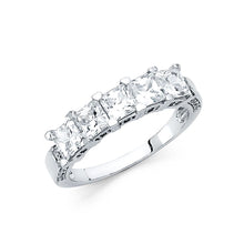 Load image into Gallery viewer, 14K White CZ Ladies Wedding Band