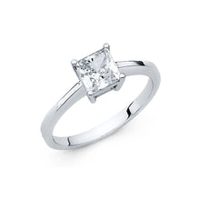 Load image into Gallery viewer, 14K White CZ ENGAGEMENT Ring 2.6grams