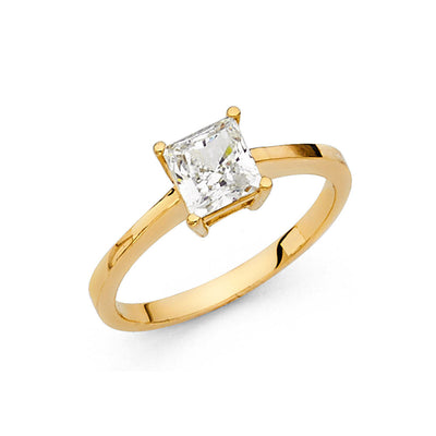 14K Yellow CZ ENGAGEMENT Ring 2.6grams