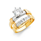 14K Two Tone 3mm CZ Wedding Ladies Wedding Ring--Wedding Band and Engagement Rings are sold Separately