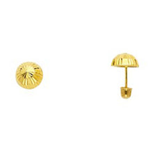 Load image into Gallery viewer, 14k Yellow Gold Screw Back Half Ball Stud Earrings